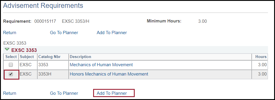screenshot of Add to Planner link